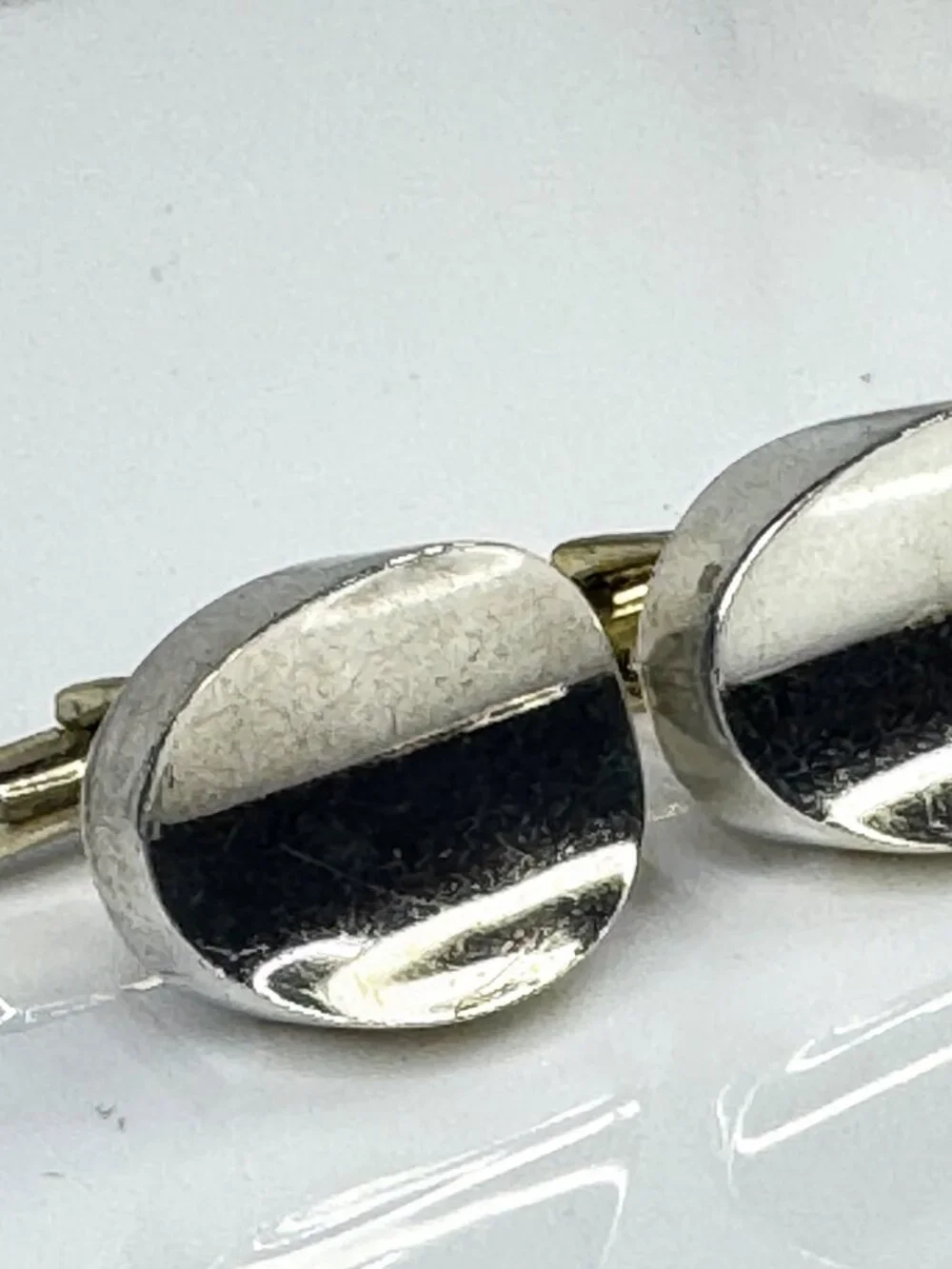 Vintage Modernist Sterling Silver 925 Hollow Cufflinks  17.1g SS428